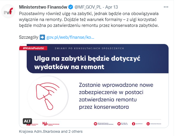 Ulga na zabytki Nowy Polski Ład 2.0
